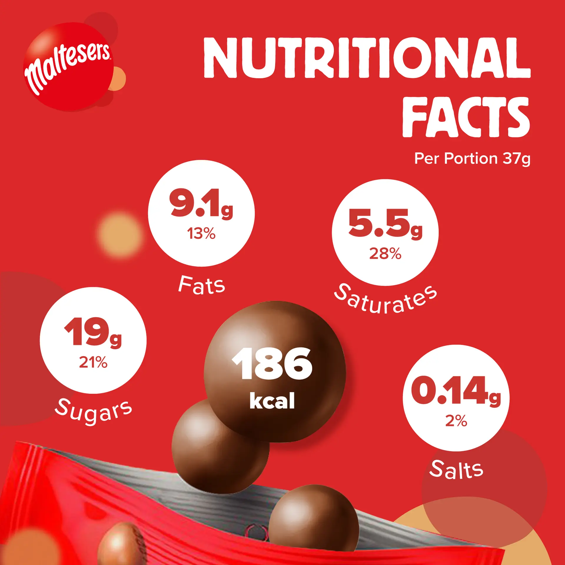 Maltesers Biscuit Balls Chocolate 37 gm - view 7