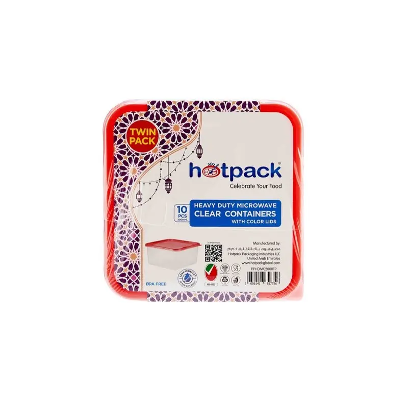 Hotpack Hd Microwave Food Container 2000 ml 5 pcs Twin Pack - view 2