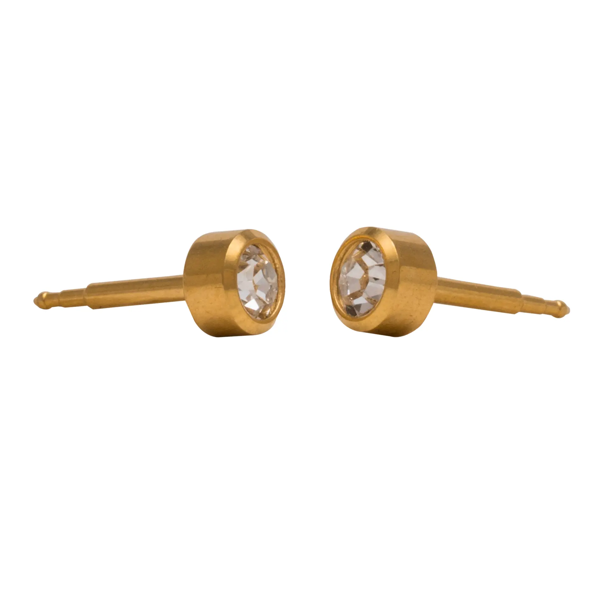 Studex Gold Plated Reg Birthstone Apr Crystal Card /Pr- Earrings For Sensitive Ears - view 4