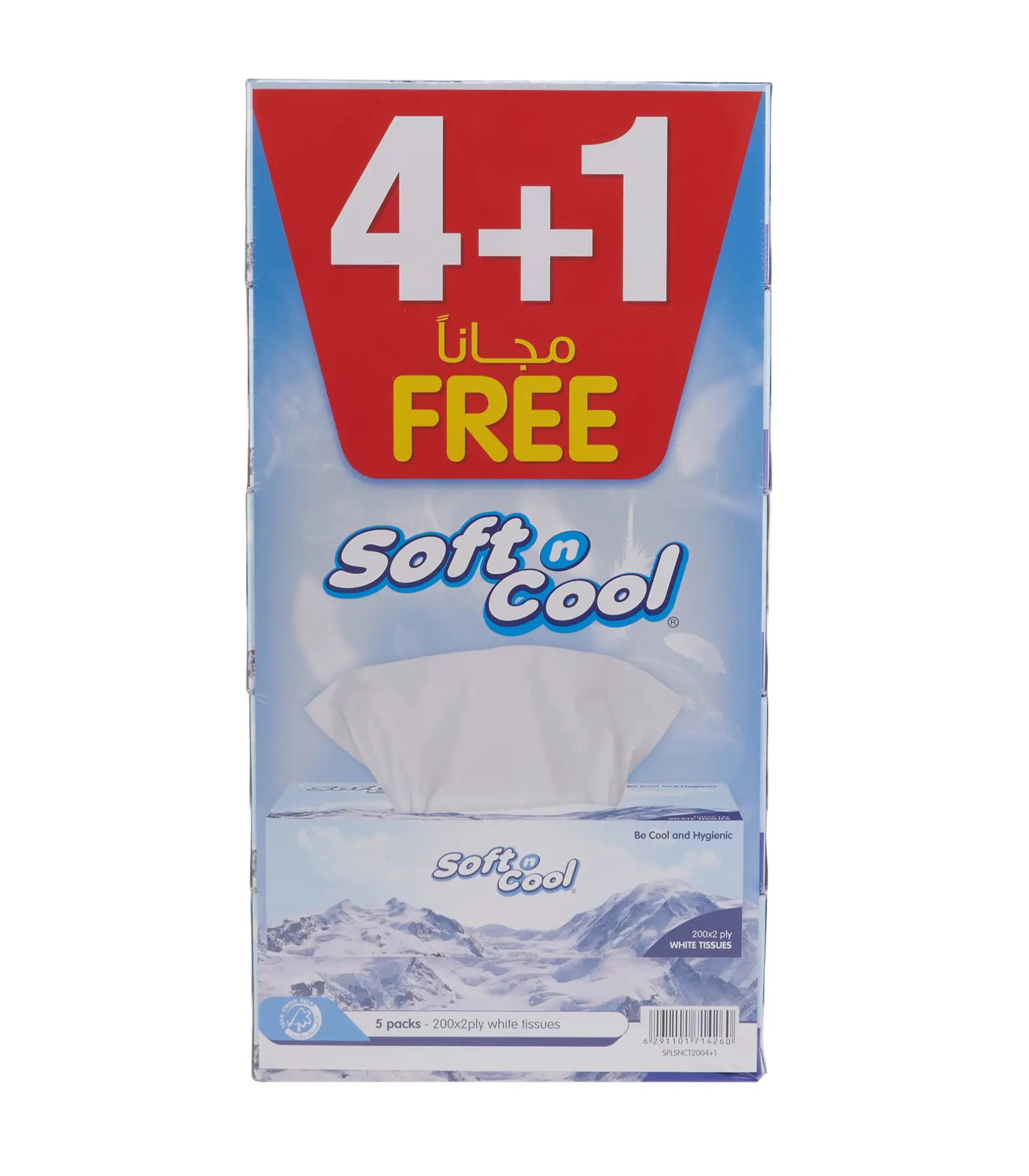 Soft N Cool 200 Pulls 2 Ply Facial Tissue 4 Plus 1 Offer - view 2