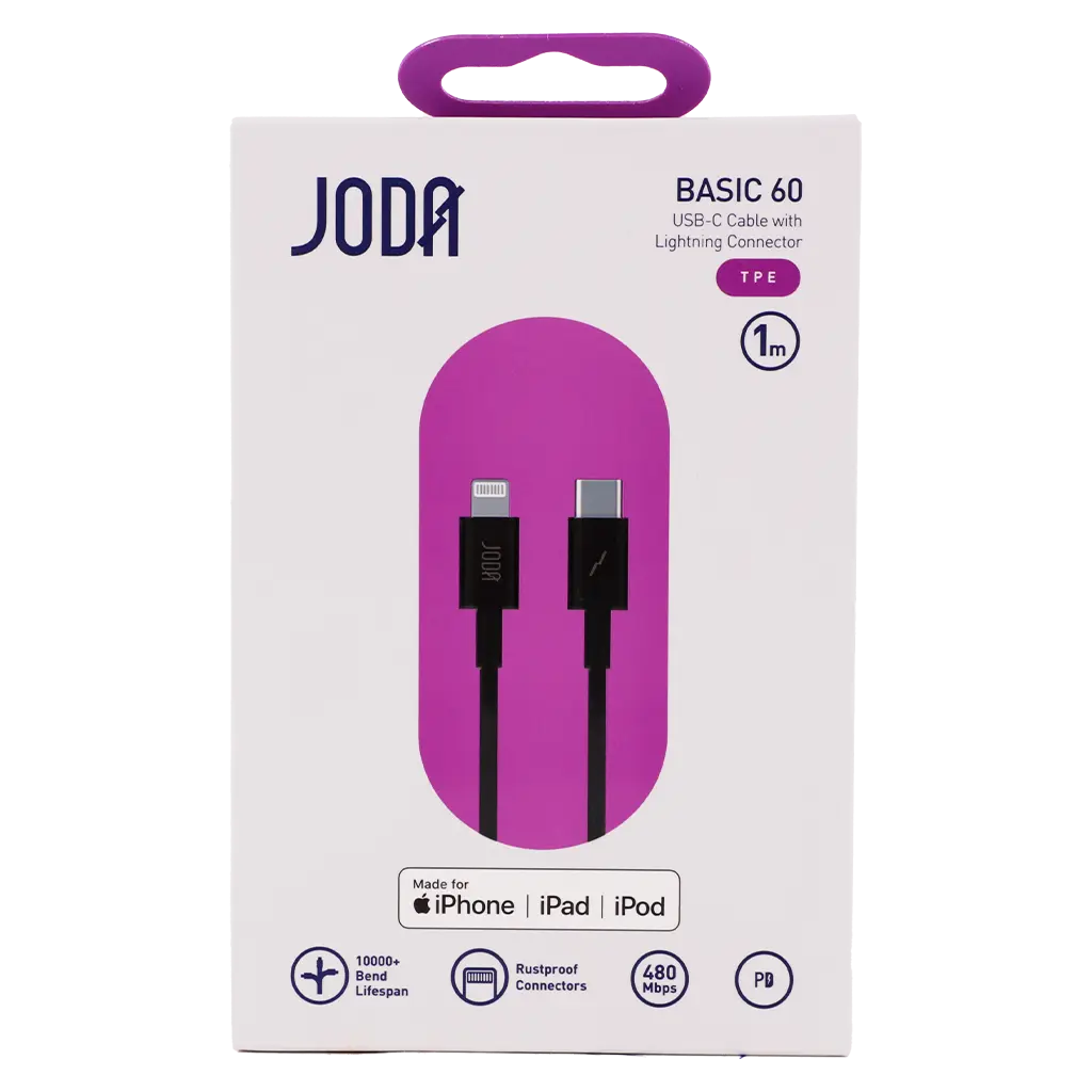 Joda Cable Tybe C to Lightning Black Color with PC Hard Head 1 M - view 3
