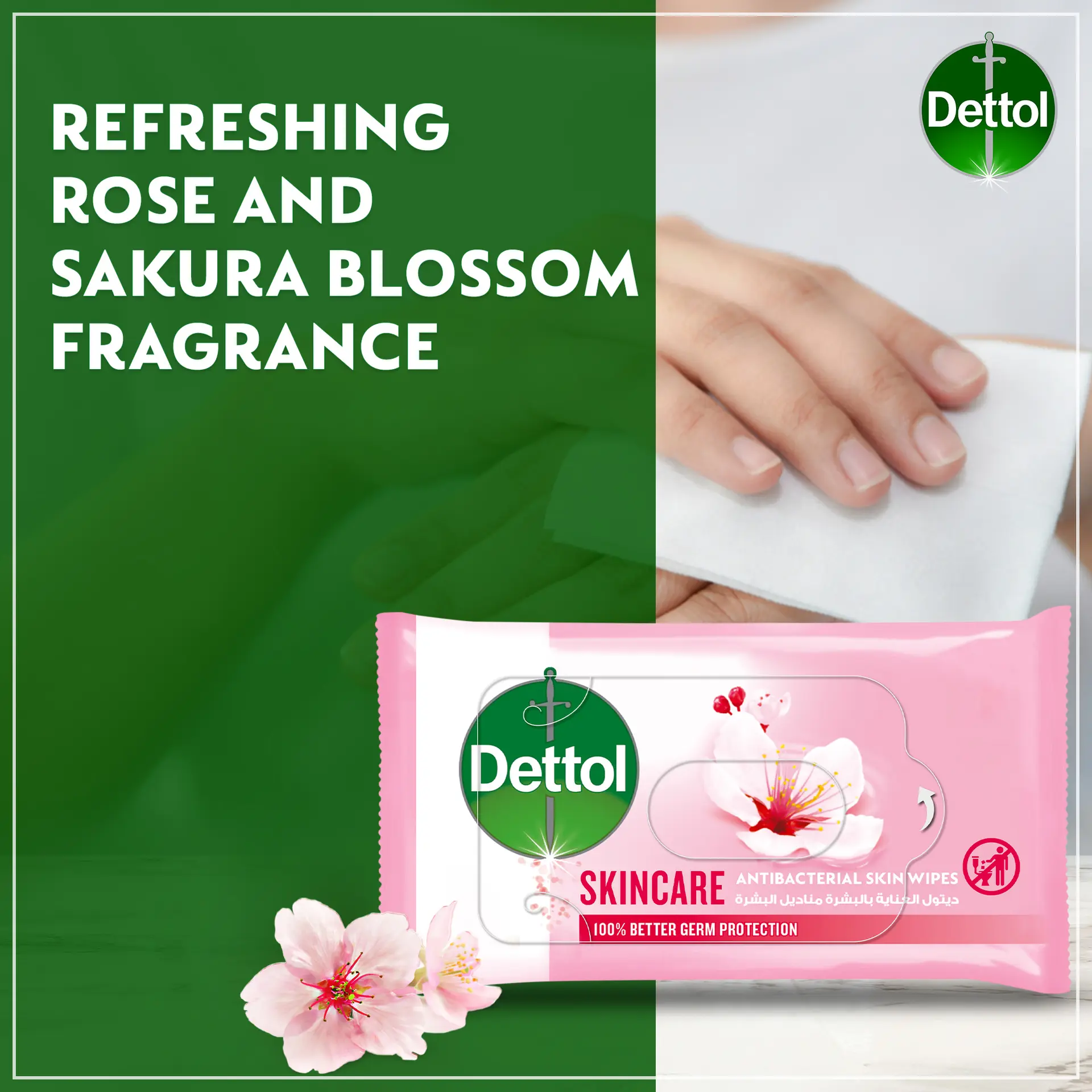 Dettol Skincare Antibacterial Skin Wipes 40 Wipes - view 5