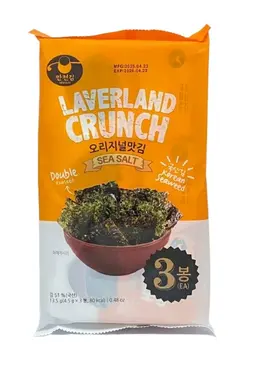 Laverland Crunch Seaweed Snack Sea Salt 4.5 GmX3