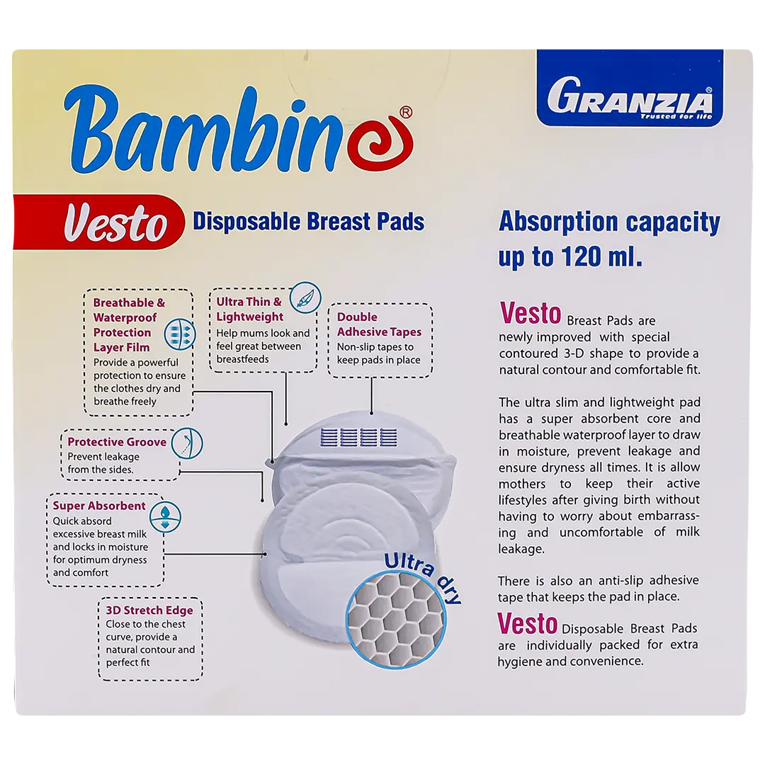 Granzia Vesto Disposable Breast Pads One Time Use 30 Pads - view 3