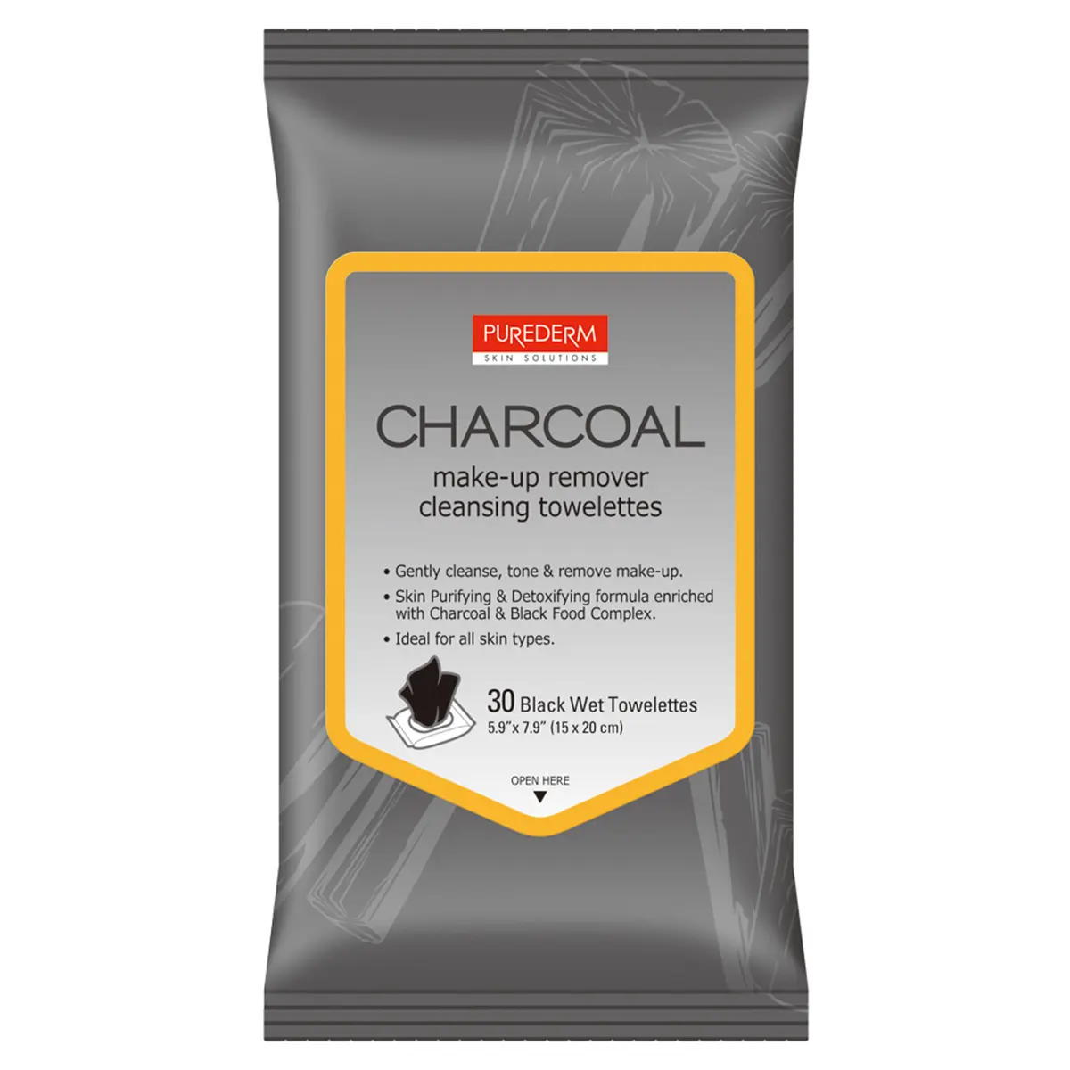 Purederm Make Up Cleansing Tissue Charcoal 30 Wipes - view 1