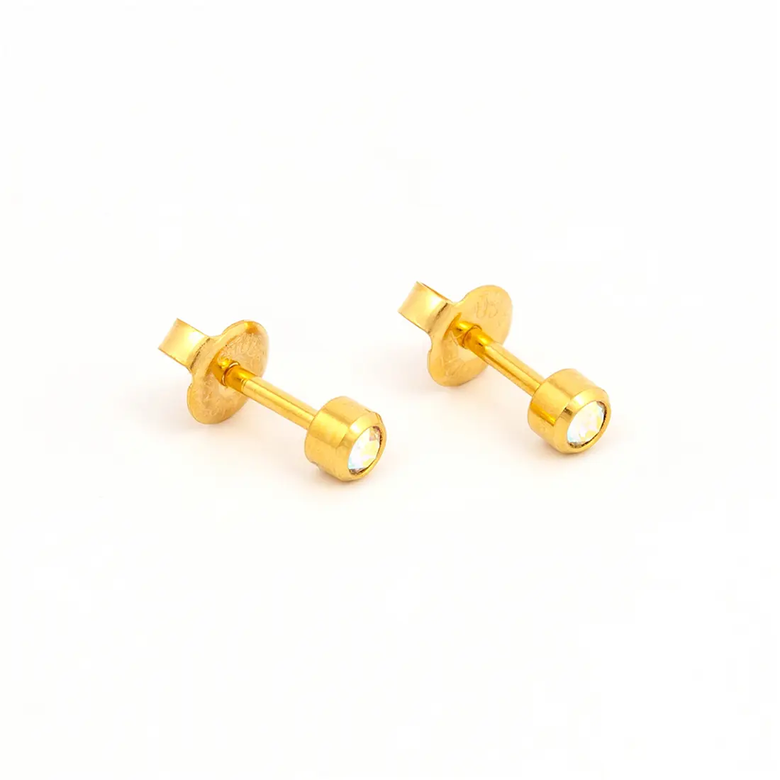 Studex Gold Plated Reg Birthstone Ab Crystal Card /Pr- Earrings For Sensitive Ears - view 2
