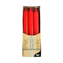 Papstar Table Candles Red 6 Pieces