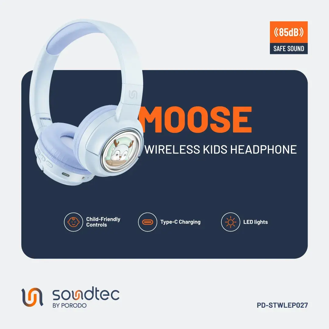 Porodo Soundtec Kids Headphone 400mAh Blue - view 4