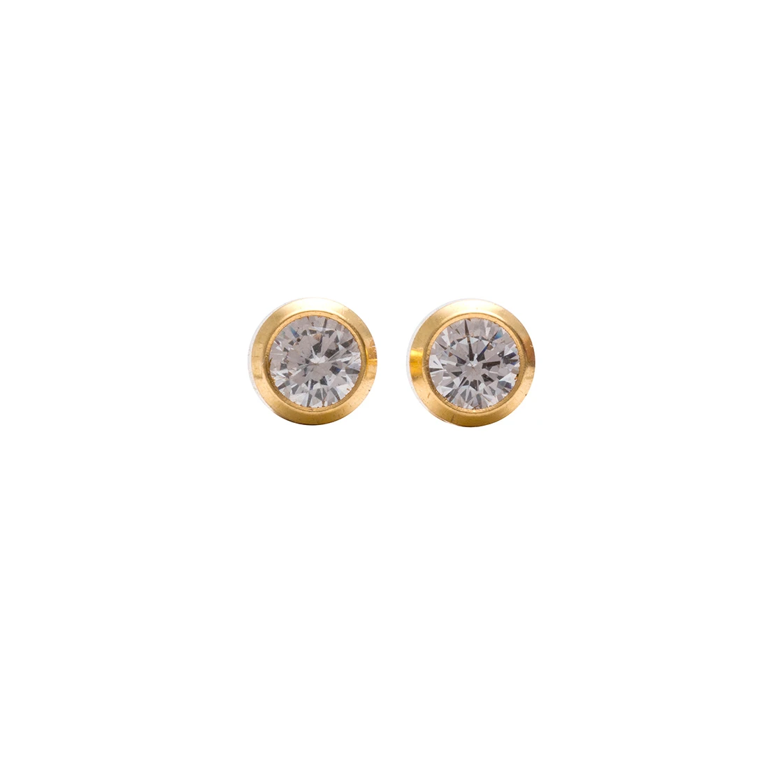 Studex Gold Plated Bezel 3mm Cz- Earrings For Sensitive Ears