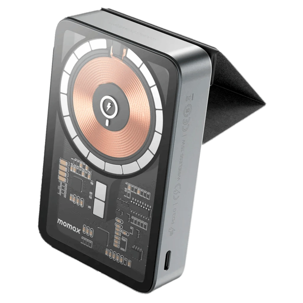 Momax Magnetic Battery 10000Ah Pd 20W Wireless Charging 15W |Grey