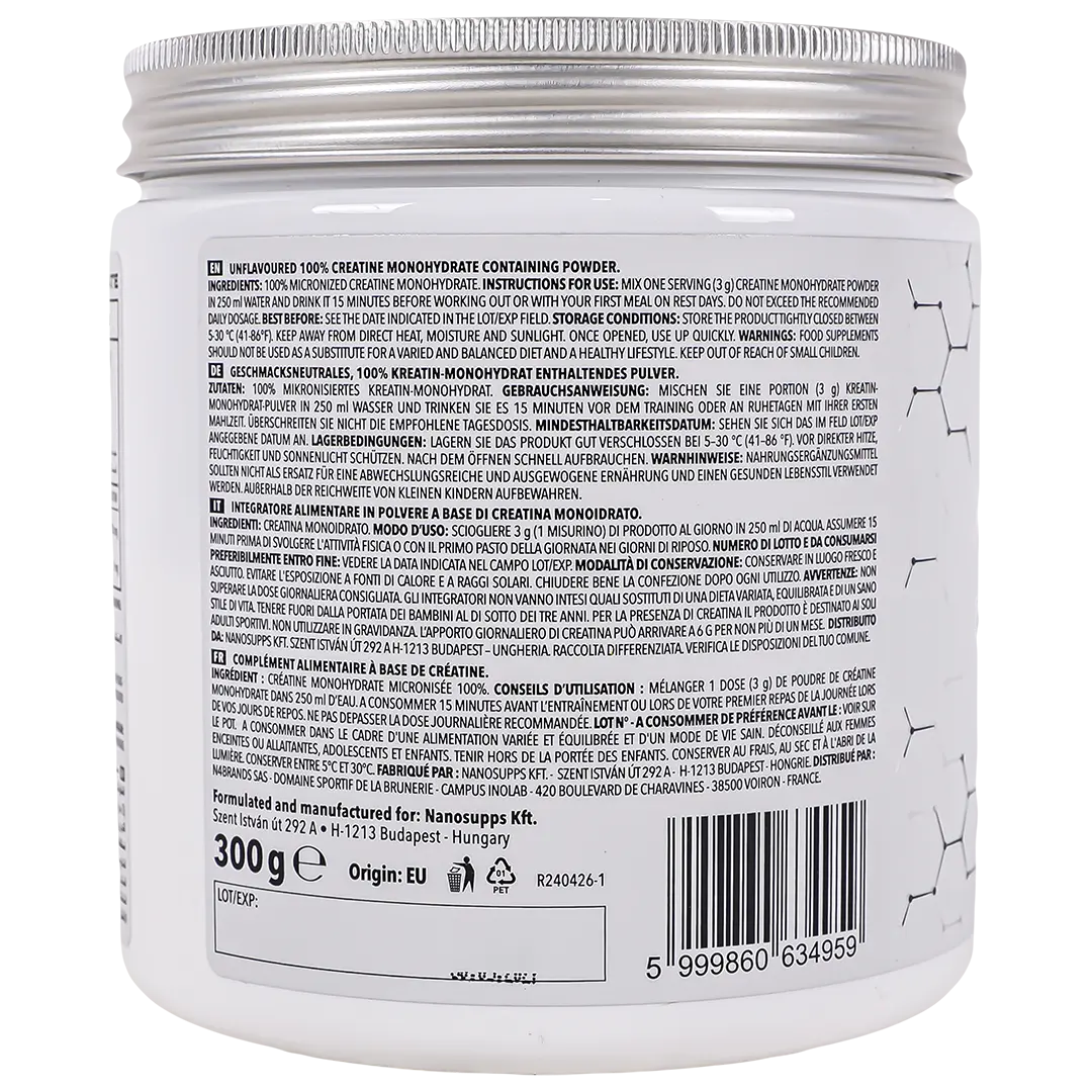 Nano Supps Creatine Monohydrate Unflavoured 300 gm - view 2