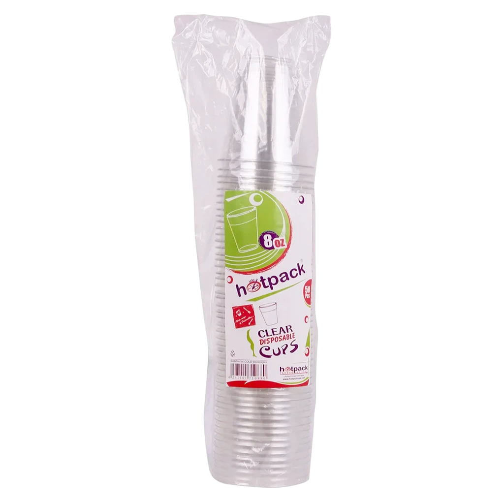 Hotpack Plastic Clear Cups 8 Oz 50 Pcs