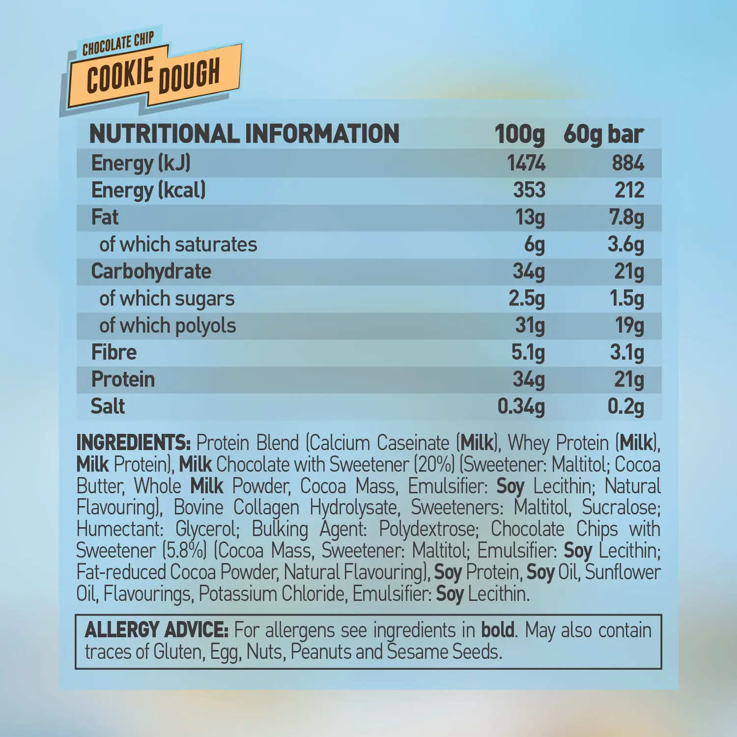 Grenade Protein Bar Cookie Dough and Chocolate Chip Flavor 60 gm - view 5