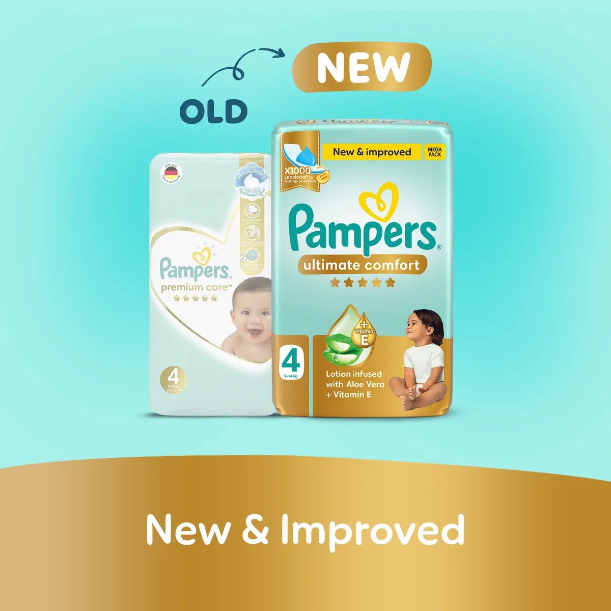 Pampers Diapers Ultimate Comfort Taped Size 4 Aloe Vera Lotion & Vitamin E 100 Diapers  - view 2