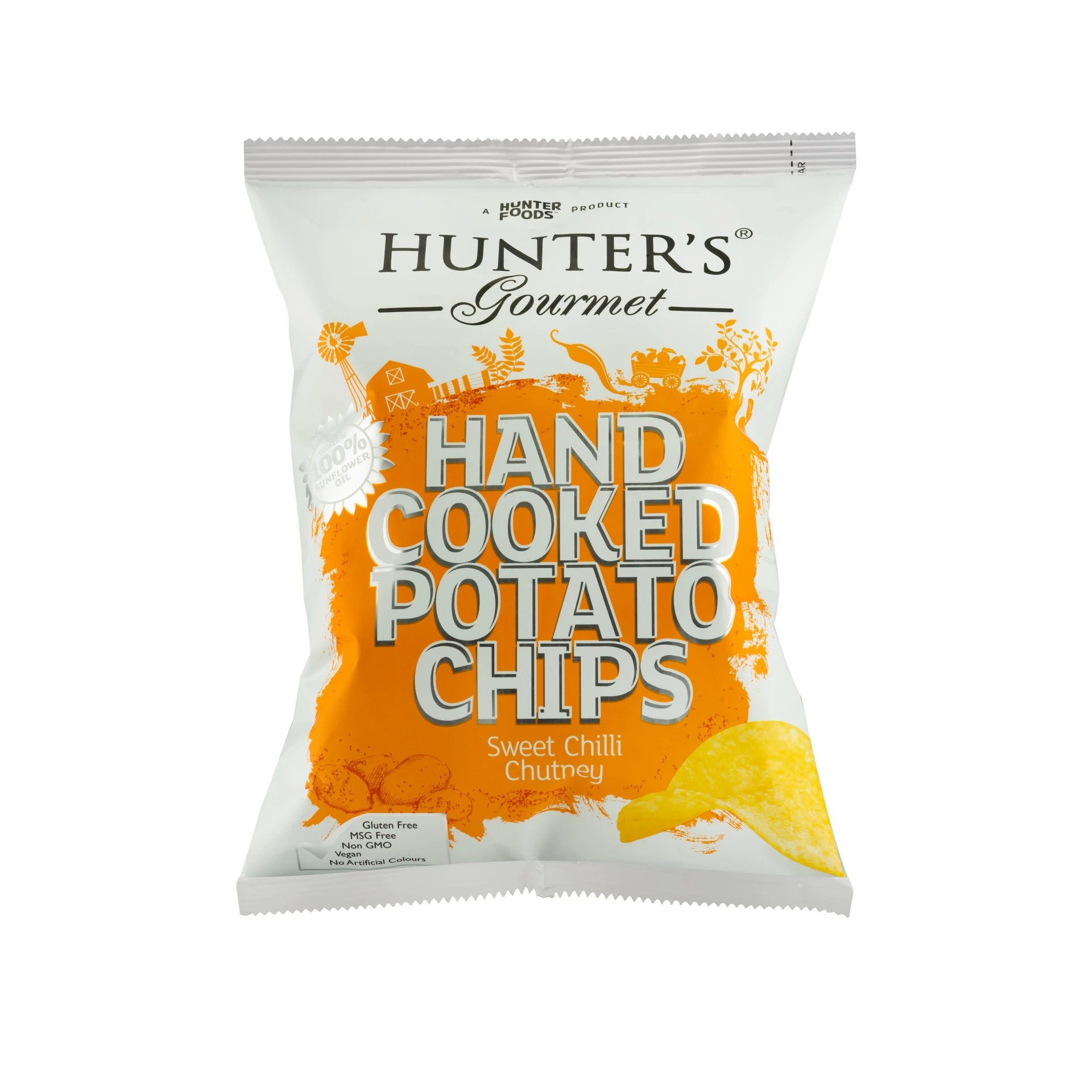 Hunter'S Gourmet Hand Cooked Potato Chips Sweet Chilli Chutney 125Gm