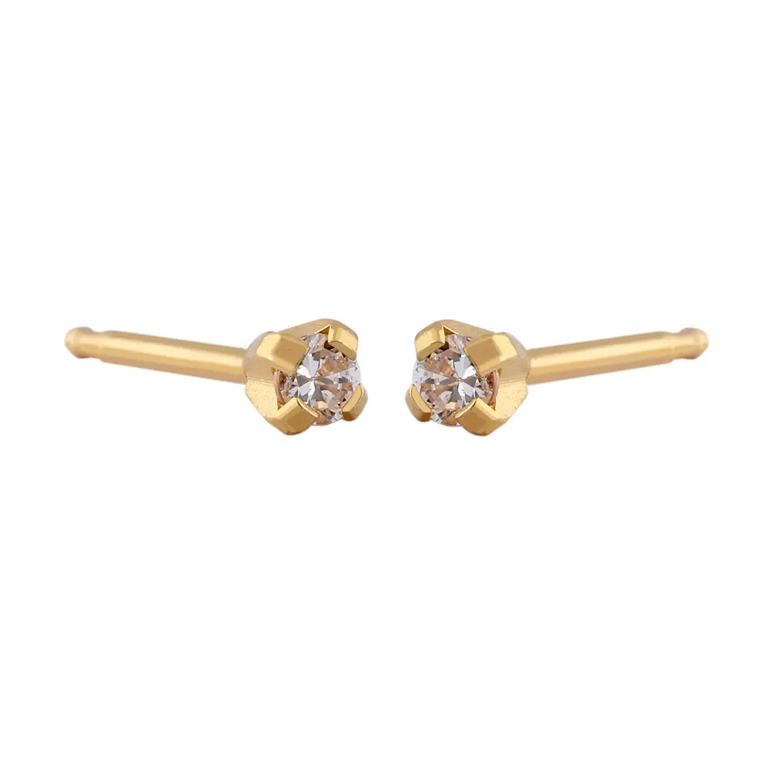 Studex Gold Plated Tiffany 2mm Cz- Earrings For Sensitive Ears - view 4