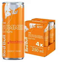 Red Bull Energy Drink Summer Edition Apricot Strawberry Flavor 4 pcs 250 ml