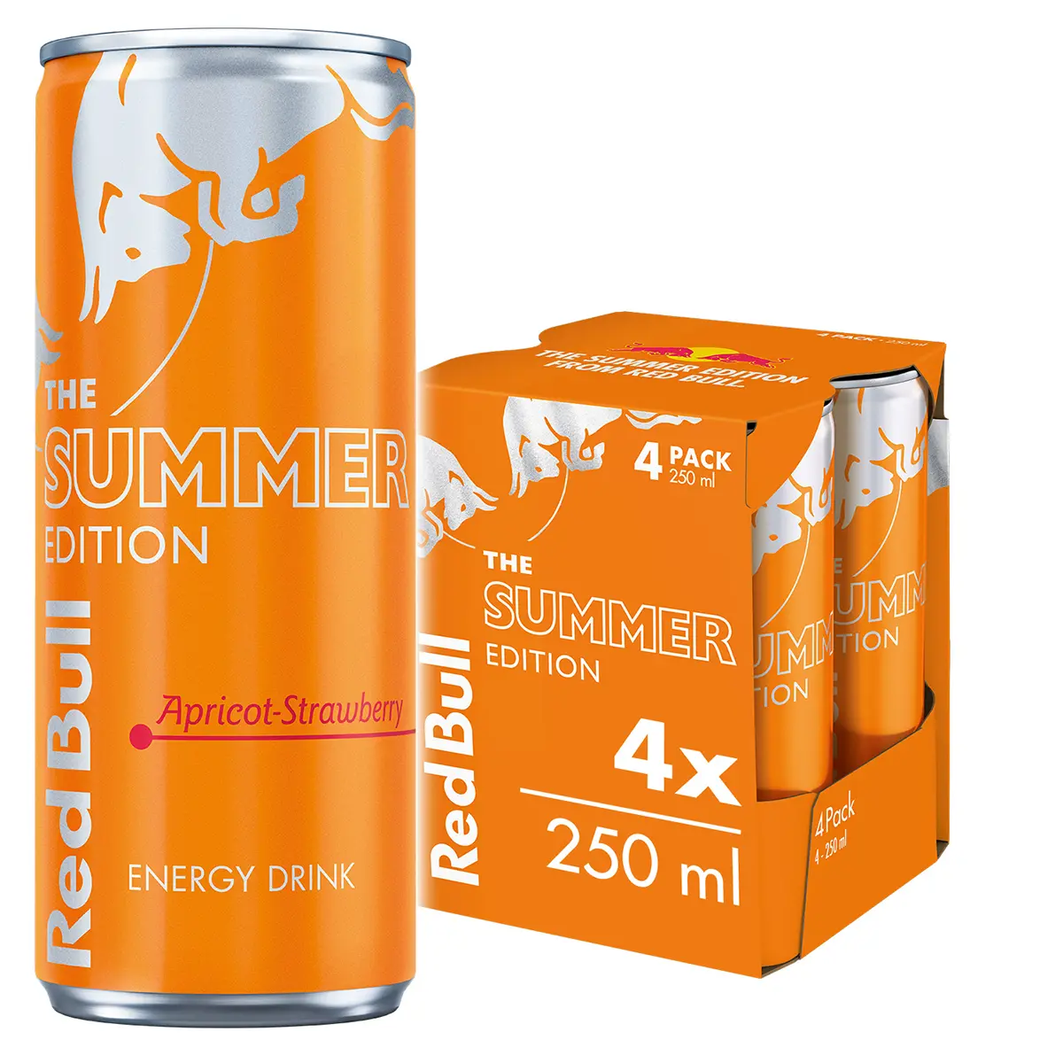 Red Bull Energy Drink Summer Edition Apricot Strawberry Flavor 4 pcs 250 ml - view 1