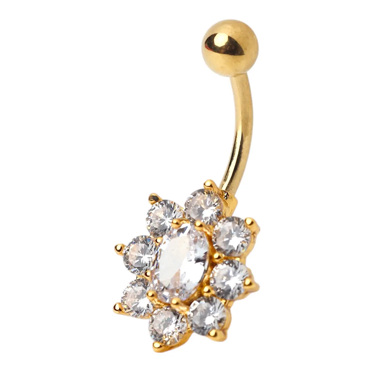Glitz Body Ring Gold with Crystal spiral  - view 2