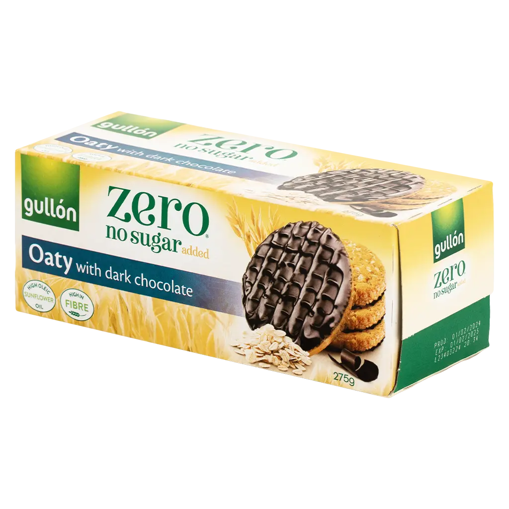 Gullon Zero No Added Sugar Oat Dark Choclate Biscuits 275G - view 1