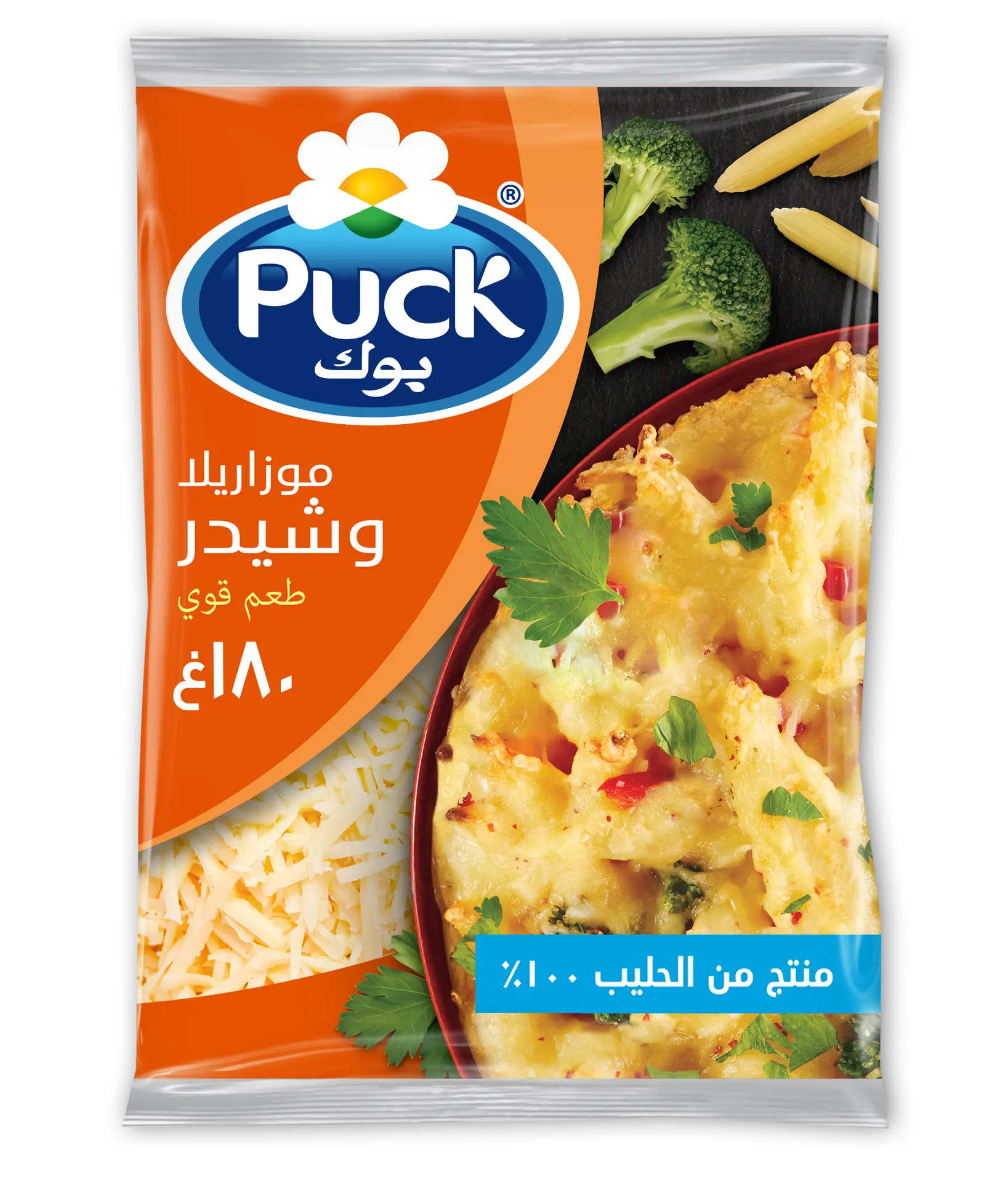 Puck Mozzarella & Cheddar Shredded Cheese 180 gm - view 1