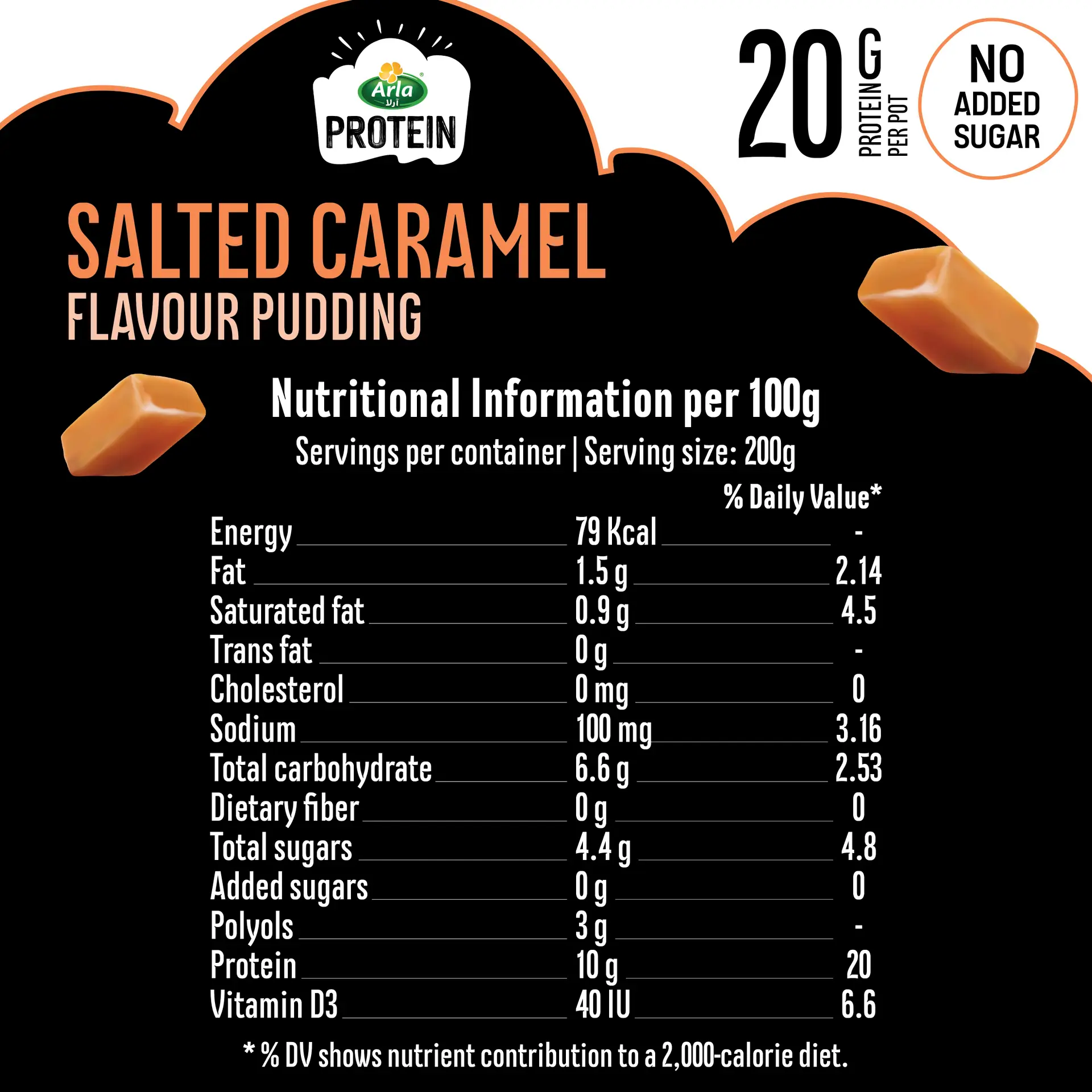 Arla Protein Pudding with Salted Caramel Flavor 200 gm - view 2