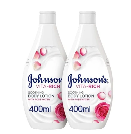 Johnson'S Vitarich Soothing Rosewater Body Lotion 2pcs 400 ml