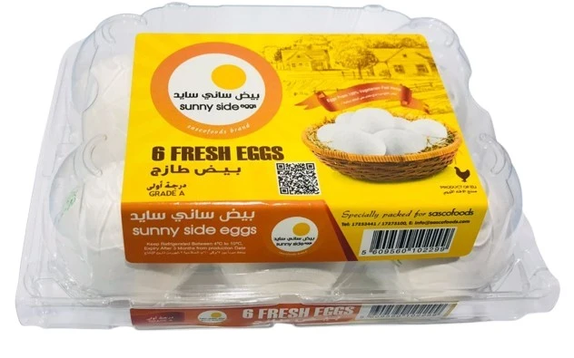 بيض أبيض صني سايد 6 قطع