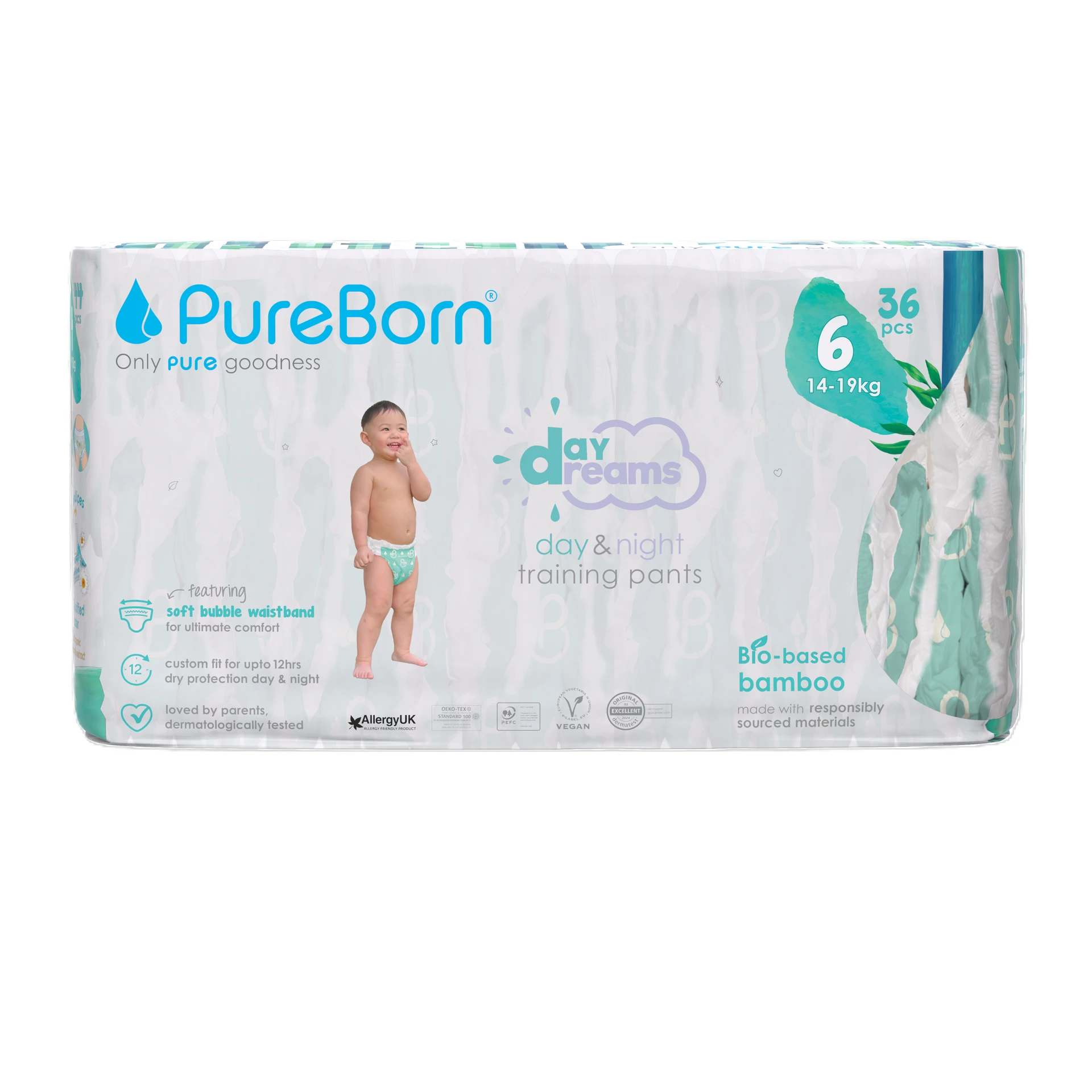 PureBorn Baby Training Pants Diapers S6 for 15+kg 36'S