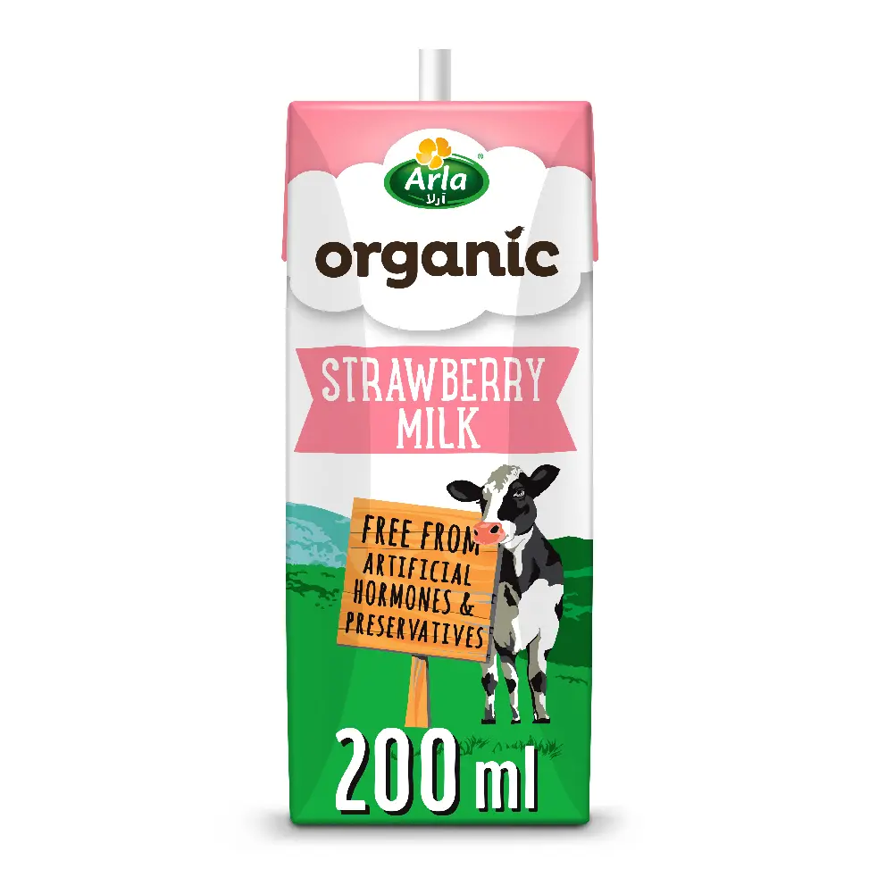 Arla Organic Milk Strawberry Flavour 200 ml - view 1