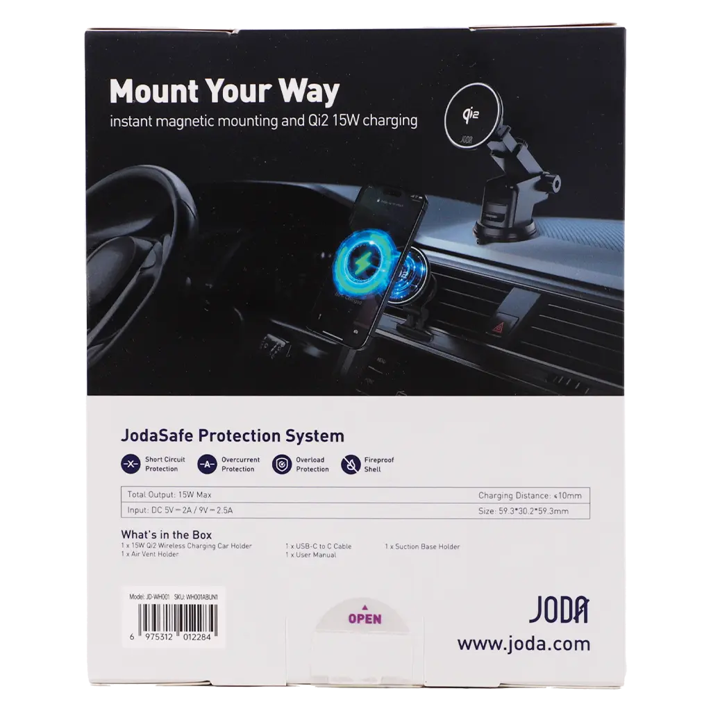 Joda MagQ C1 Wireless Charging Car Holder Black Color 15W - view 4