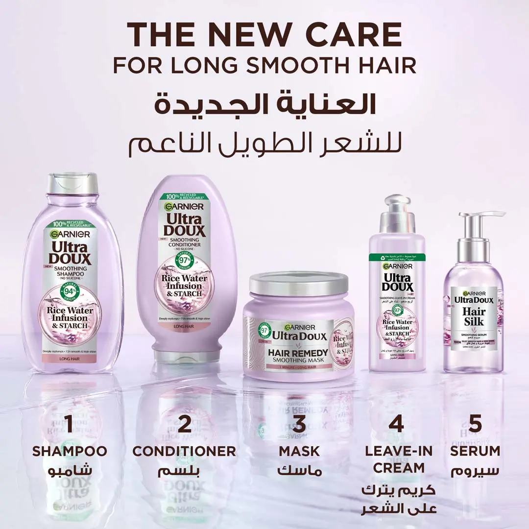 Garnier Ultra Doux Rice Water Silk Drops Smoothing Serum for Long Dull hair 120ml - view 7