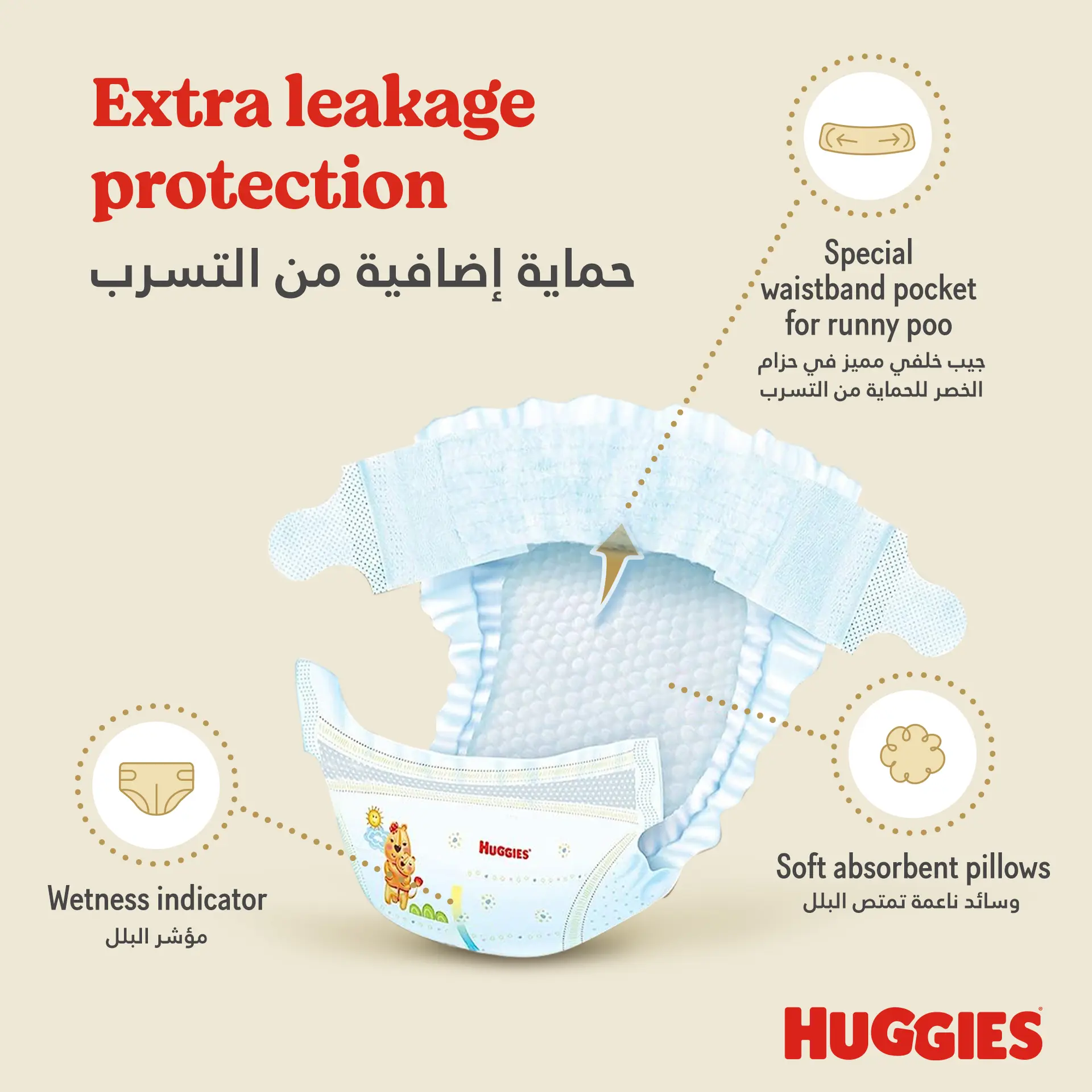 Huggies Extra Care, Size 4+, 10 -16 kg, Jumbo Pack, 64 Diapers - view 2