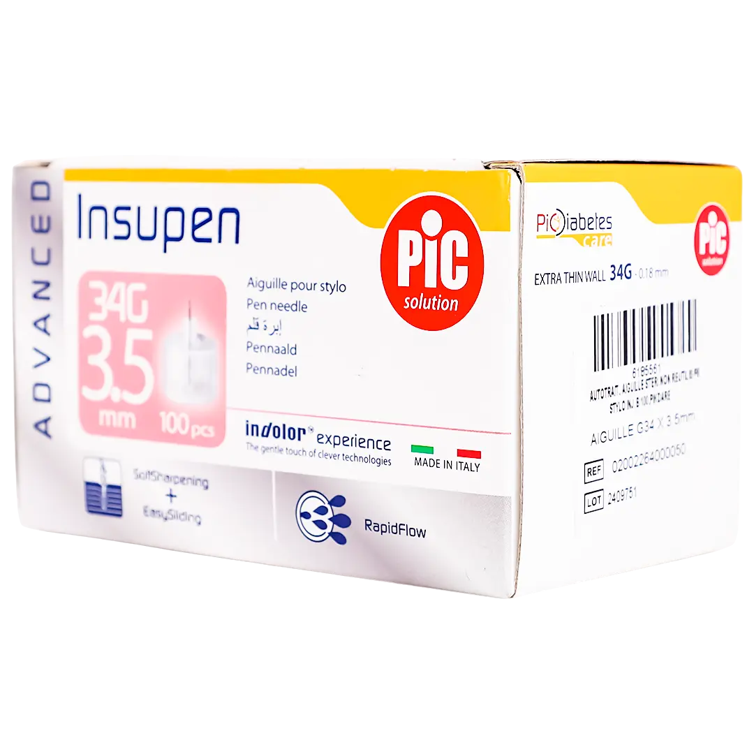 Pic Advanced Insupen Insulin Pen Needle 34 G X 3.5 Mm 100 Pcs - view 1