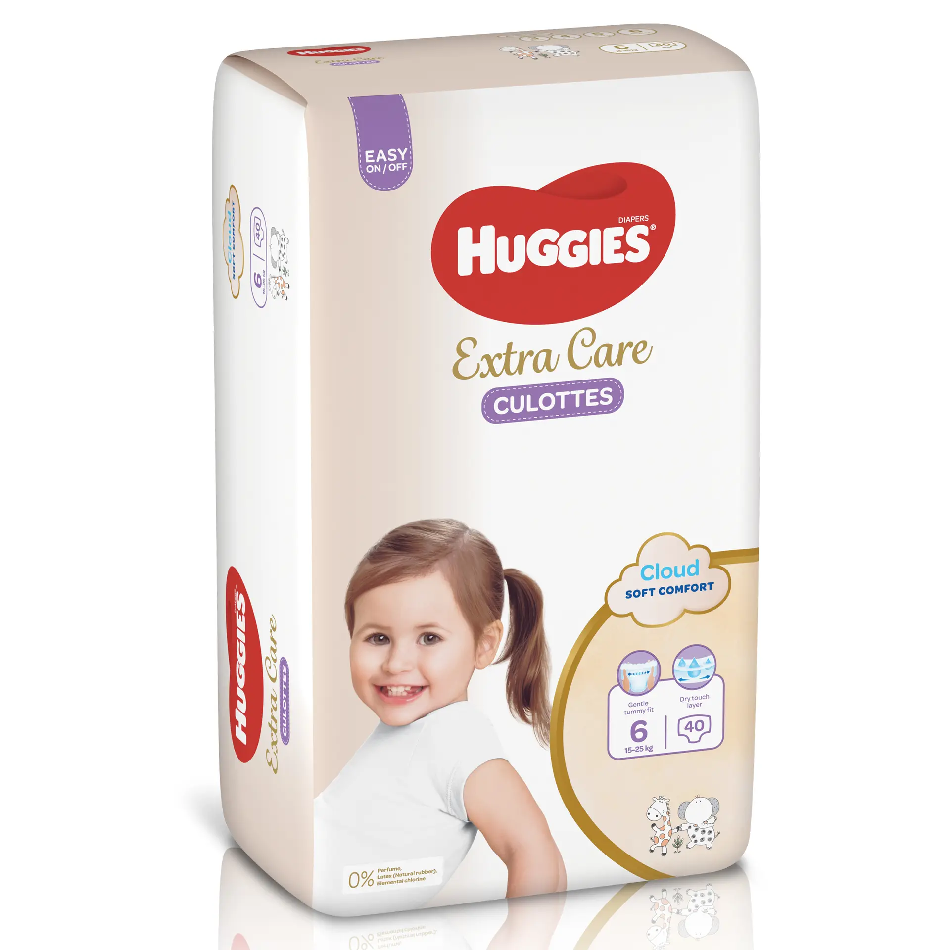 Huggies Extra Care Culottes Size 6 Jumbo 25 kg Pack 40 Diaper Pants - view 1