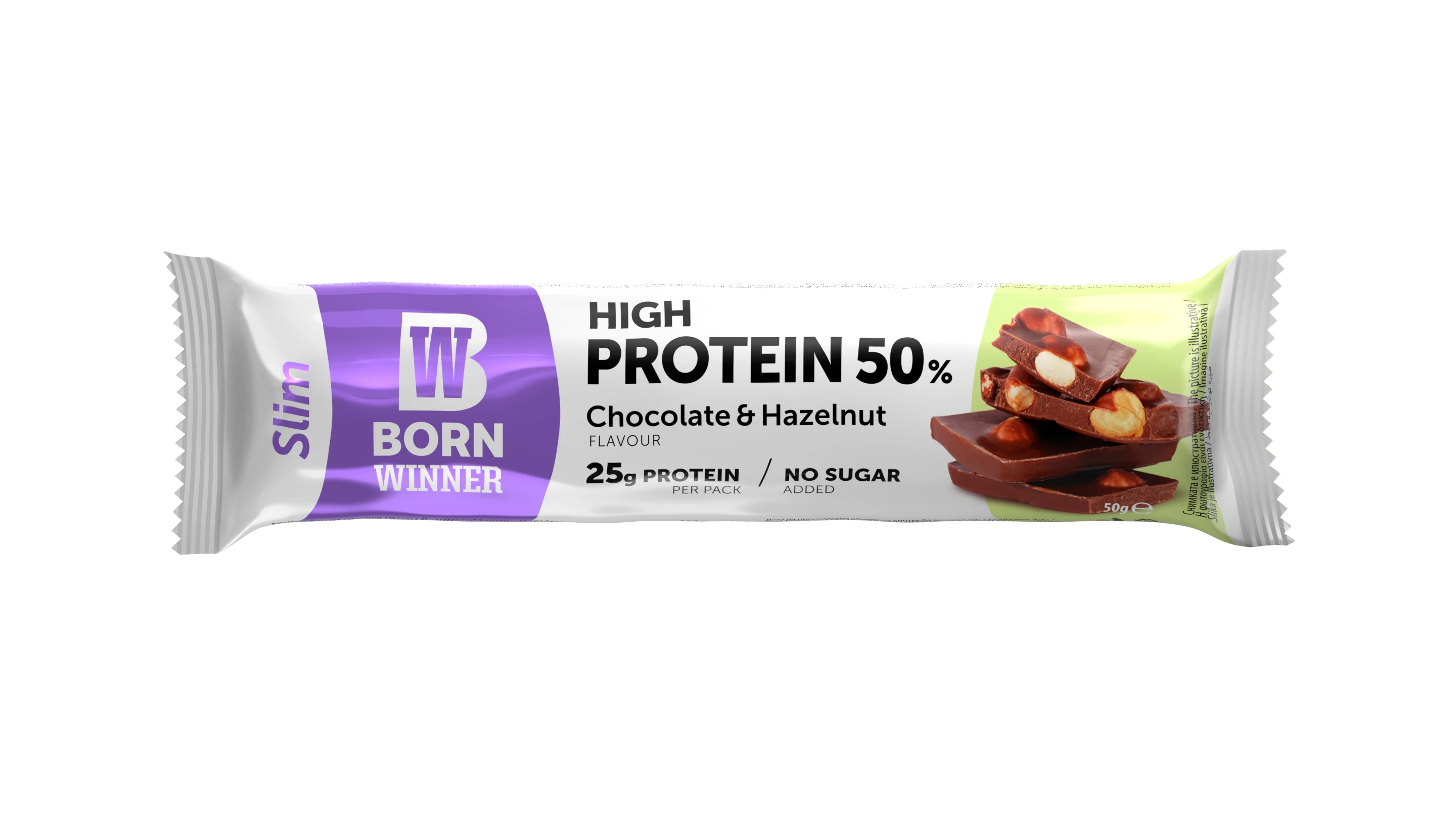 Born Winner Slim Protein Bar Chocolate & Hazelnuts 50 Gm