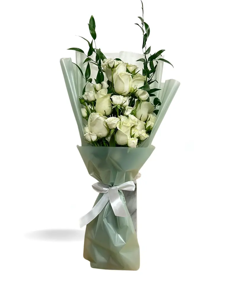 Everyday Flowers White baby Roses and Roses Bouquet - view 1