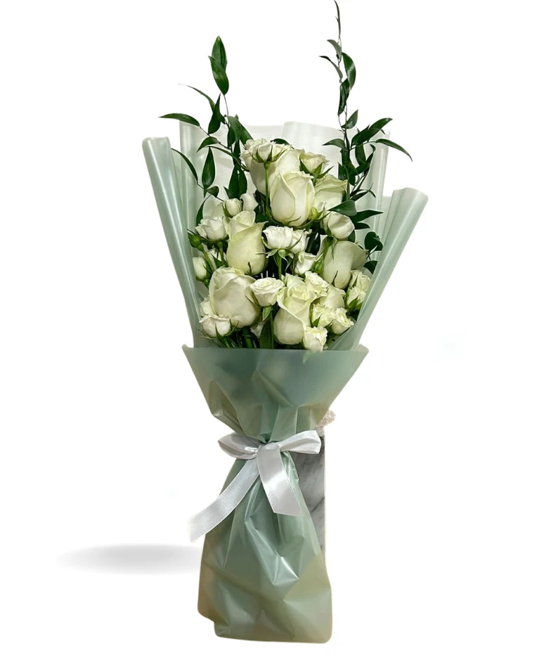 Everyday Flowers White baby Roses and Roses Bouquet
