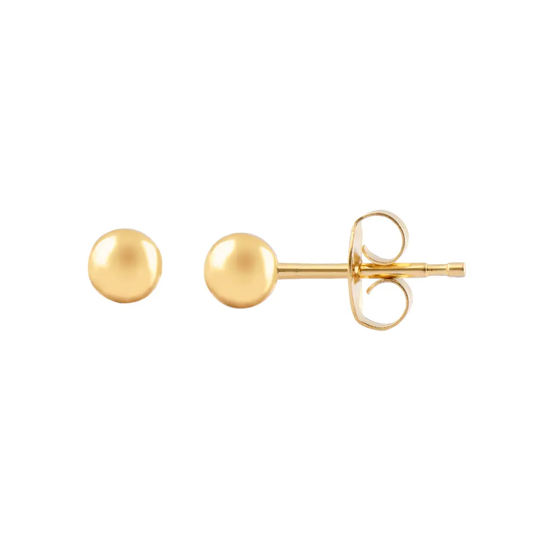 Studex Gold Plated 4mm Ball Tt- Earrings For Sensitive Ears - view 2