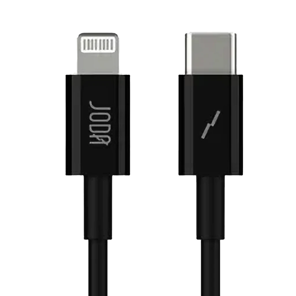 Joda Cable Tybe C to Lightning Black Color with PC Hard Head 1 M