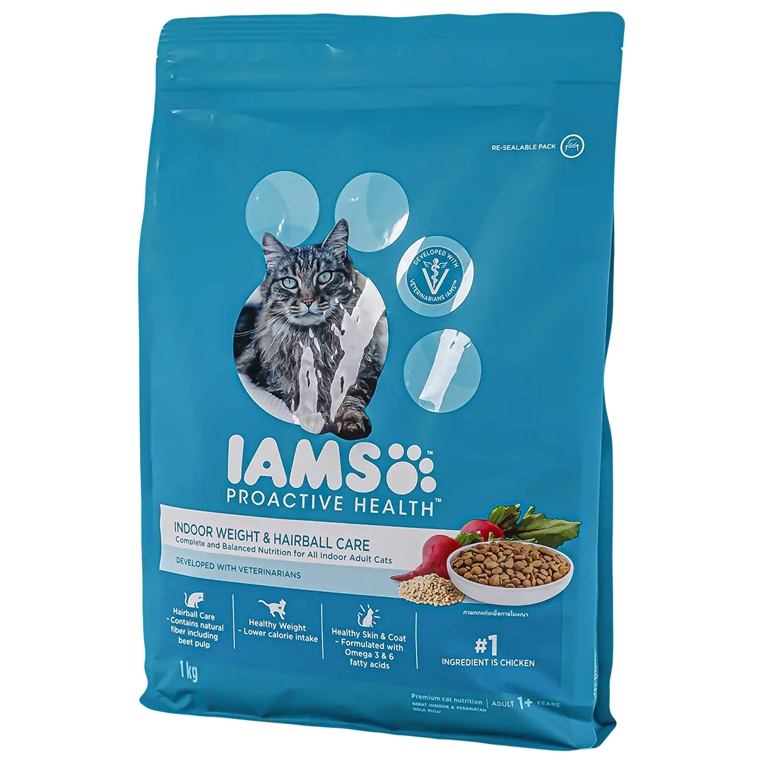 Iams Proactive Health Dry Food for Cats Weight and Hairball care  1 kg - view 1