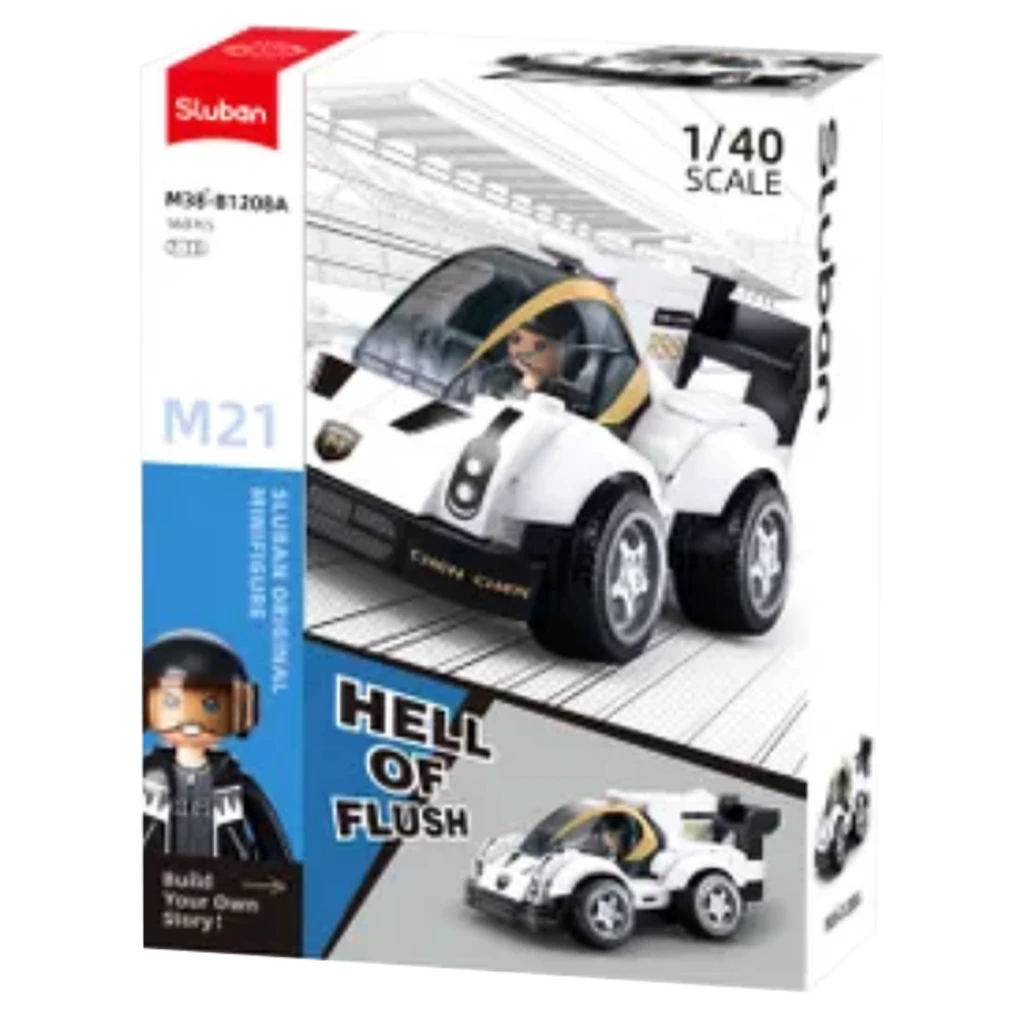Sluban White Racing Car 163 pcs