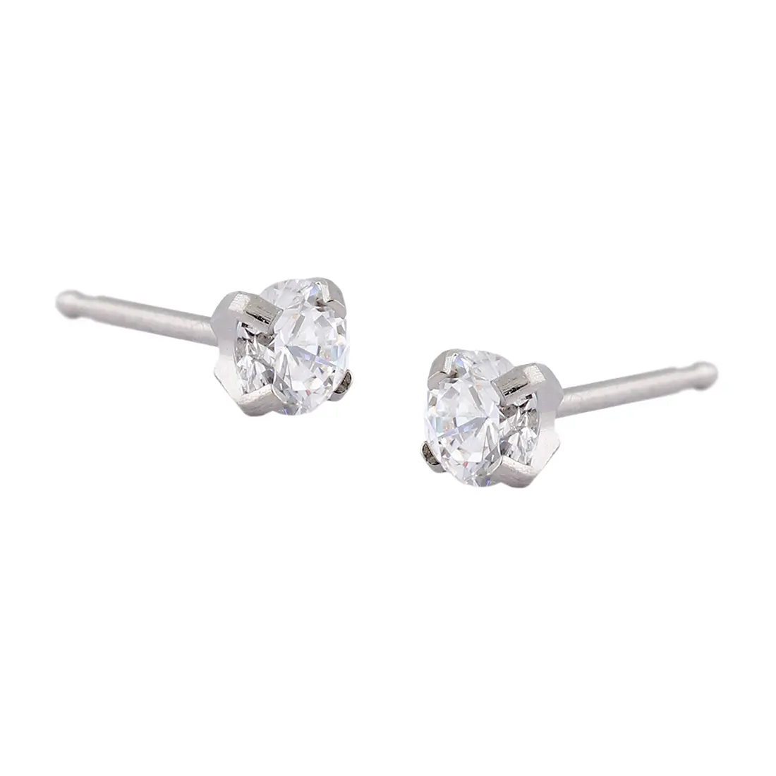 Studex Stainless Tiffany 4mm Cz- Earrings For Sensitive Ears - view 4