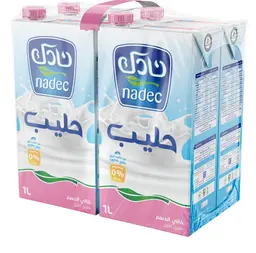 نادك حليب منزوع الدسم طويل الأجل 4 حبات 1 لتر