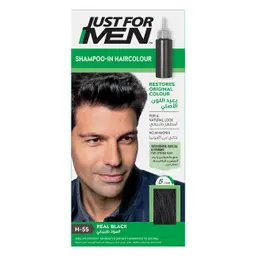 Just For Men Hair Shampoo Dye In Color Real Black H55