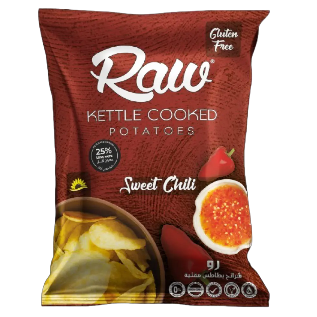 Raw Kettle Cooked Potato Chips With Sweet Chili Gluten Free 100 gm - view 1