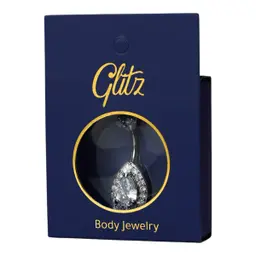 Glitz Body Ring Silver with Crystal Almound 