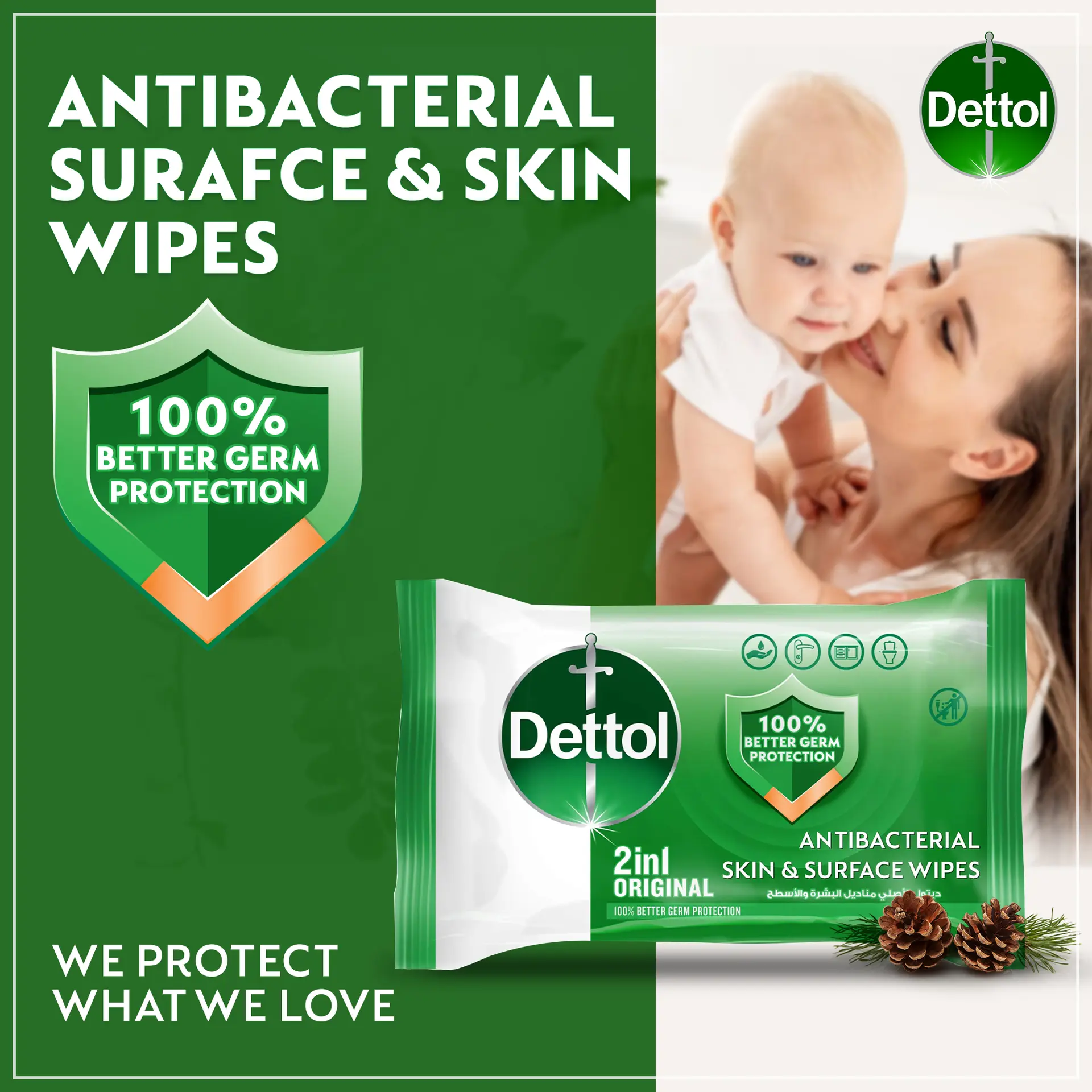 Dettol Original Antibacterial Skin and Surface Wipes 40 pcs - view 4