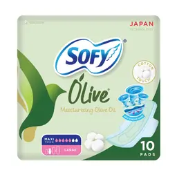 Sofy feminine pads with moisturizing olive oil Large 10 pads