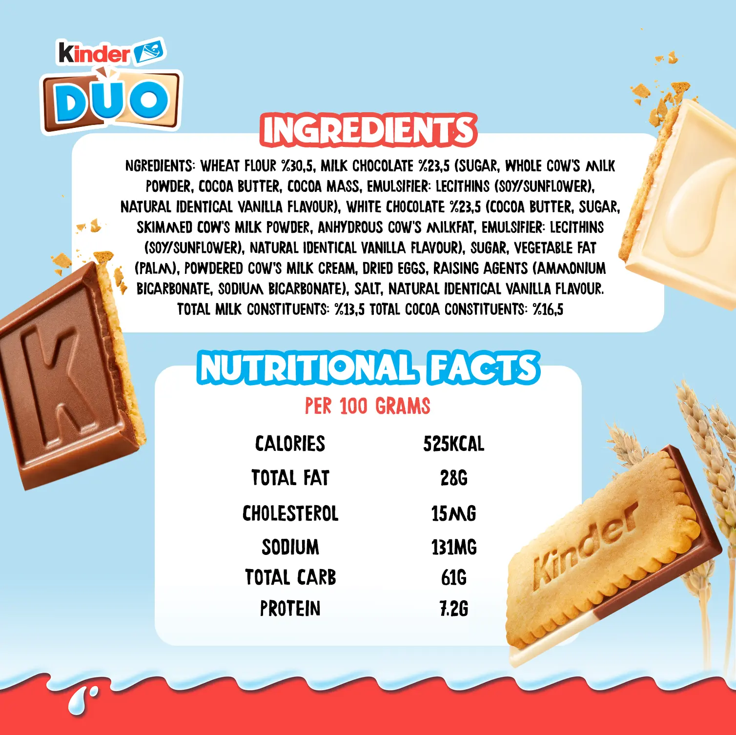 Kinder Biscuits Duo Milk and White Chocolate12 pcs 150 gm - view 2